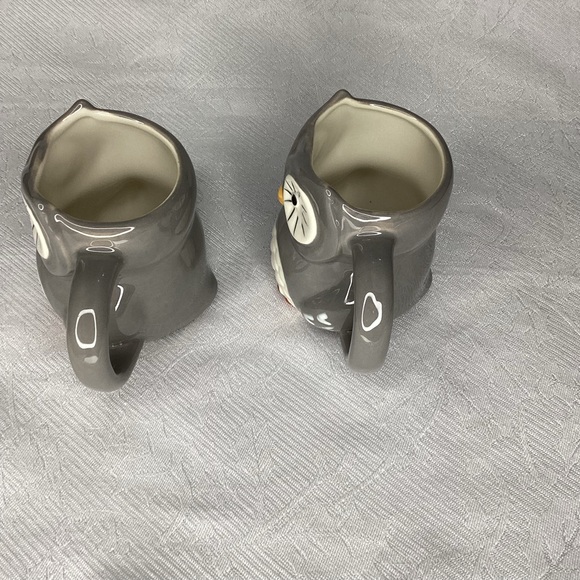 Twin Owls gray & white mugs - Picture 4 of 5